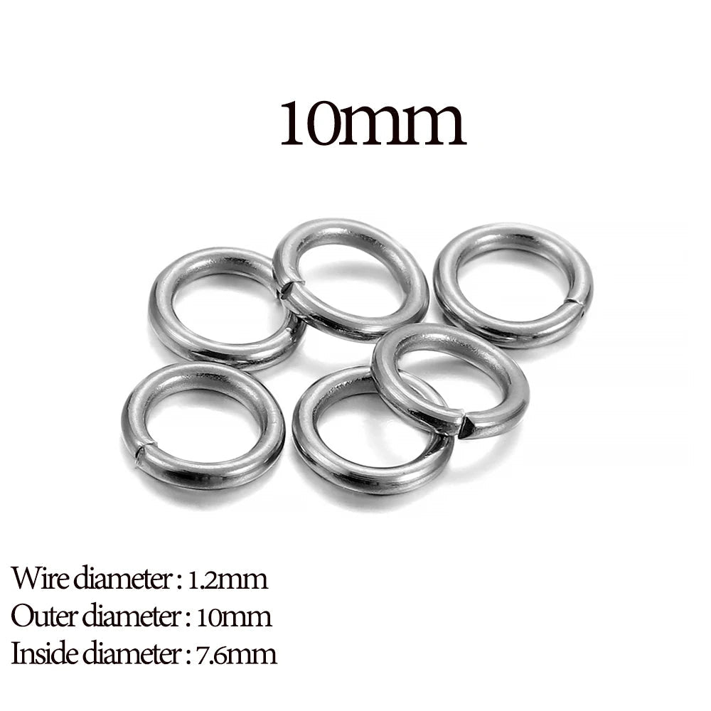 30 - 200Pcs 3 - 25mm Stainless Steel Split Ring Open Single Loops Jump Rings Connectors for DIY Jewelry Making Findings Accessories - Avero