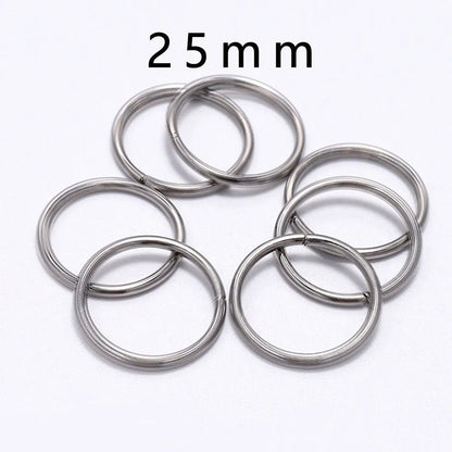 30 - 200Pcs 3 - 25mm Stainless Steel Split Ring Open Single Loops Jump Rings Connectors for DIY Jewelry Making Findings Accessories - Avero