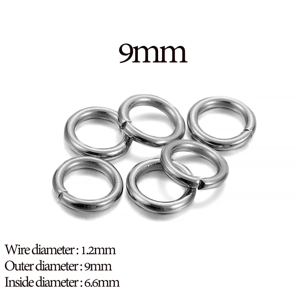30 - 200Pcs 3 - 25mm Stainless Steel Split Ring Open Single Loops Jump Rings Connectors for DIY Jewelry Making Findings Accessories - Avero