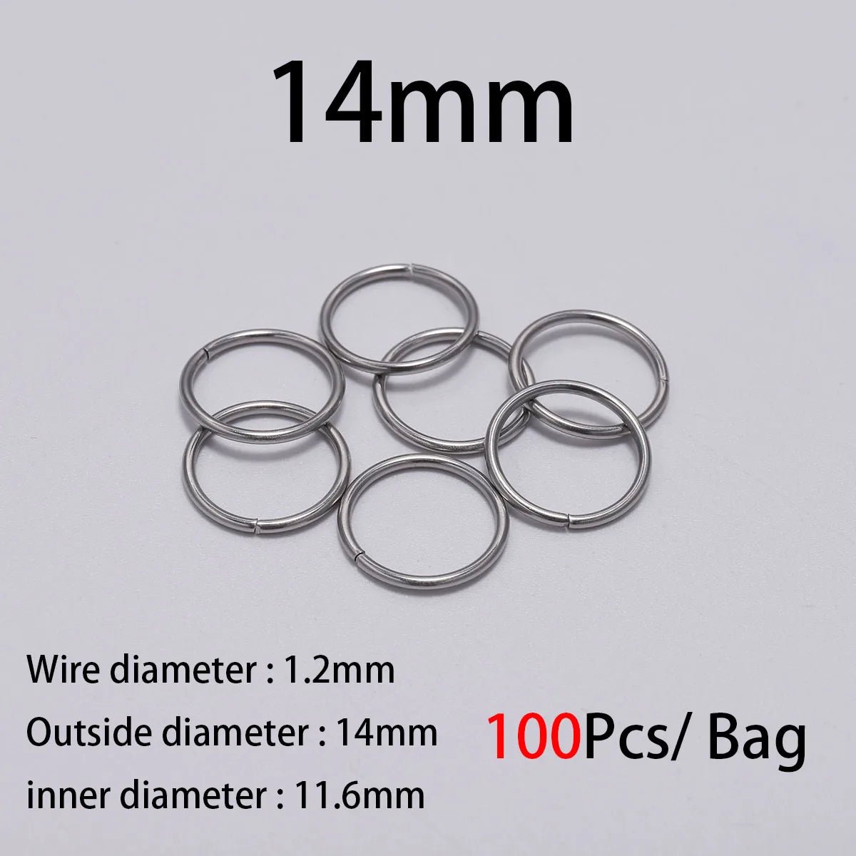 30 - 200Pcs 3 - 25mm Stainless Steel Split Ring Open Single Loops Jump Rings Connectors for DIY Jewelry Making Findings Accessories - Avero