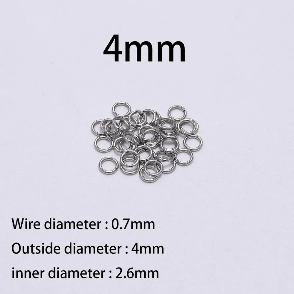 30 - 200Pcs 3 - 25mm Stainless Steel Split Ring Open Single Loops Jump Rings Connectors for DIY Jewelry Making Findings Accessories - Avero