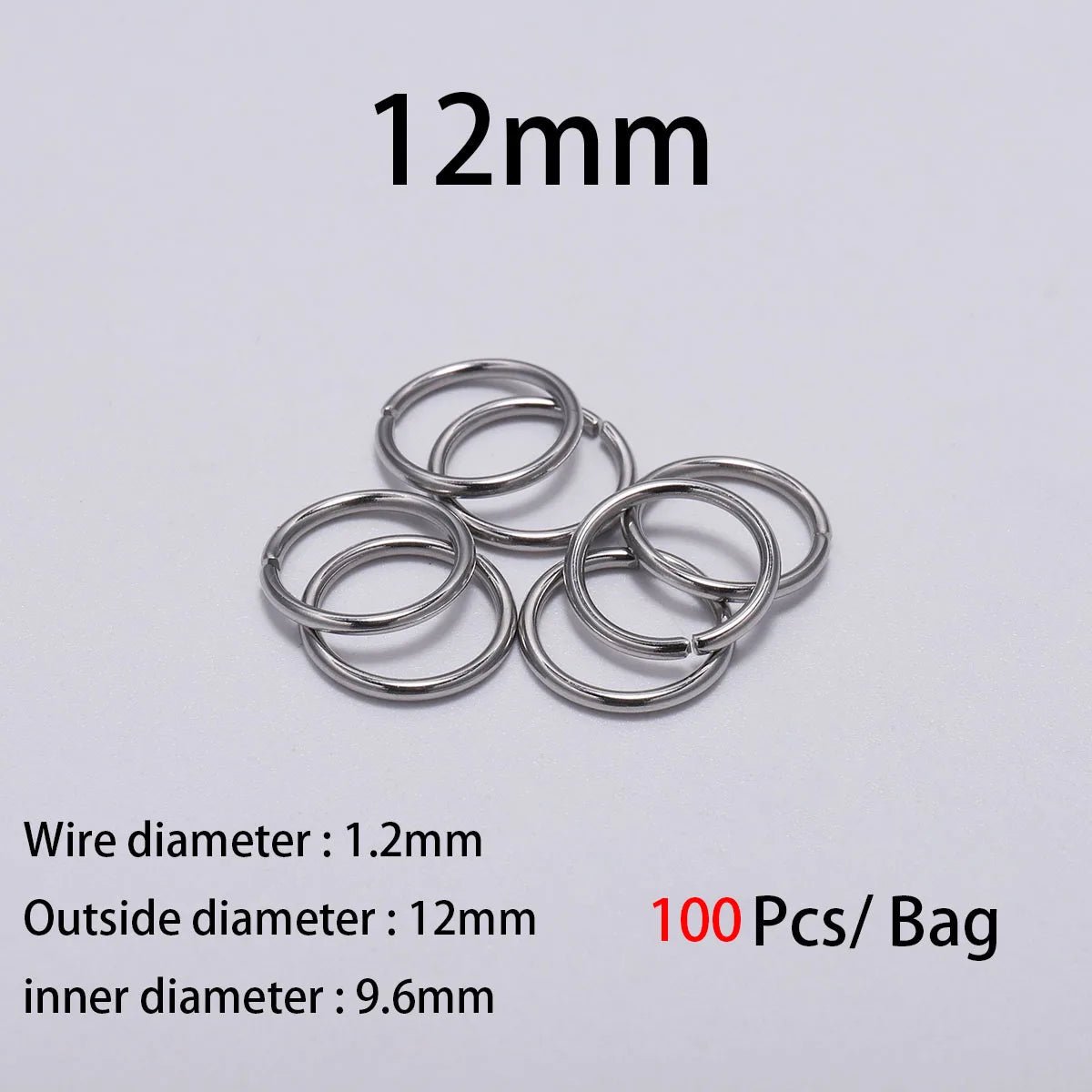 30 - 200Pcs 3 - 25mm Stainless Steel Split Ring Open Single Loops Jump Rings Connectors for DIY Jewelry Making Findings Accessories - Avero