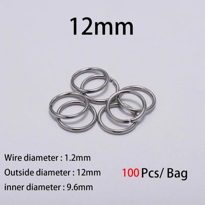 30 - 200Pcs 3 - 25mm Stainless Steel Split Ring Open Single Loops Jump Rings Connectors for DIY Jewelry Making Findings Accessories - Avero