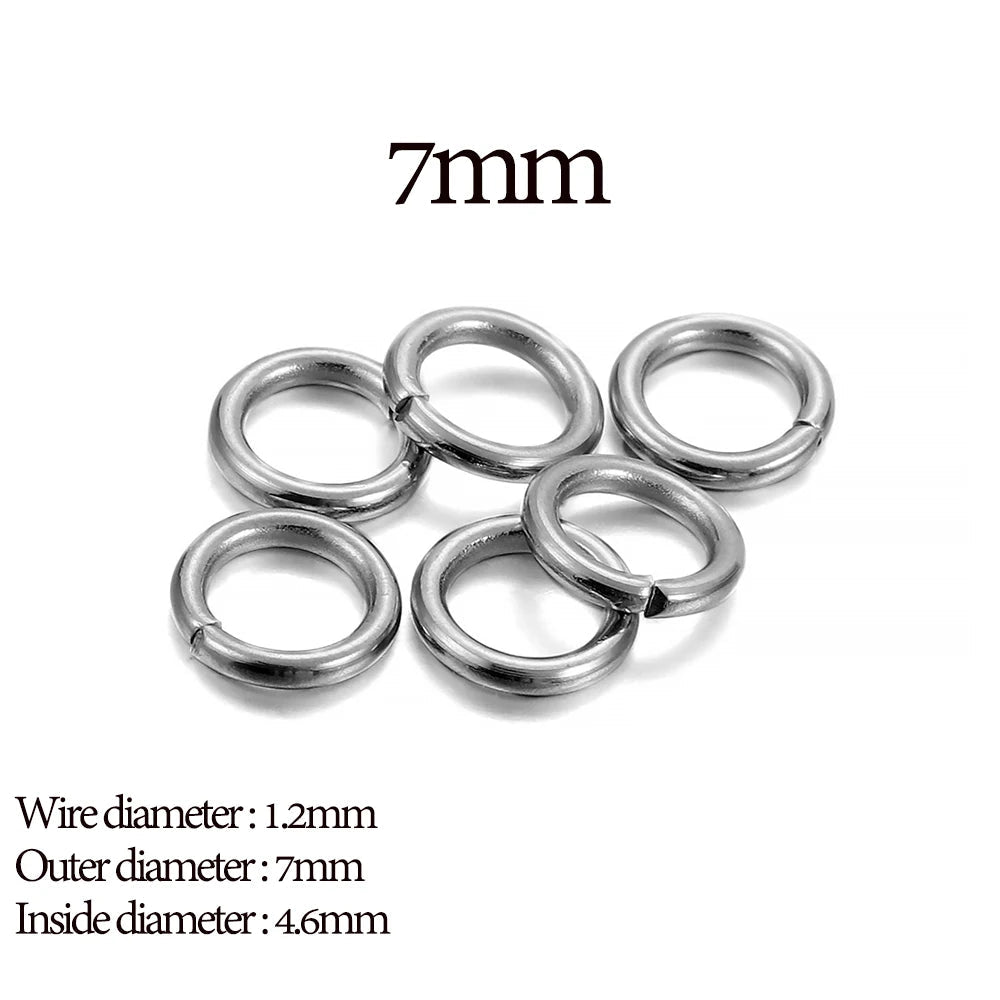 30 - 200Pcs 3 - 25mm Stainless Steel Split Ring Open Single Loops Jump Rings Connectors for DIY Jewelry Making Findings Accessories - Avero
