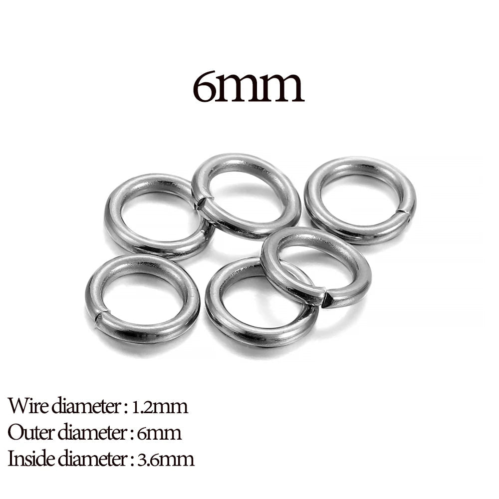 30 - 200Pcs 3 - 25mm Stainless Steel Split Ring Open Single Loops Jump Rings Connectors for DIY Jewelry Making Findings Accessories - Avero