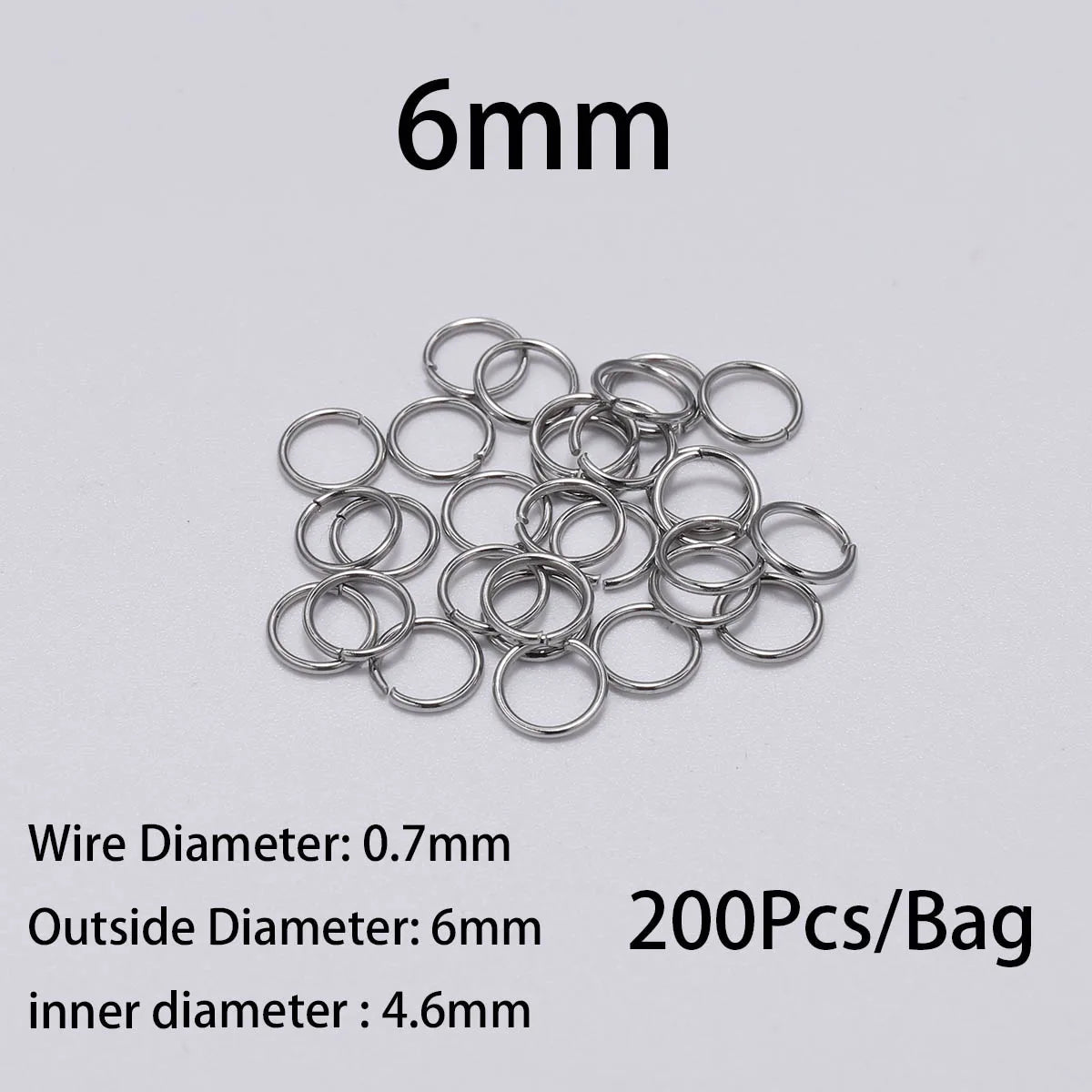 30 - 200Pcs 3 - 25mm Stainless Steel Split Ring Open Single Loops Jump Rings Connectors for DIY Jewelry Making Findings Accessories - Avero