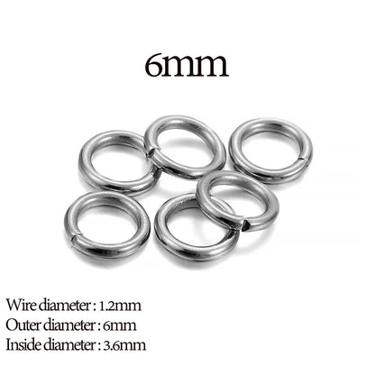 30 - 200Pcs 3 - 25mm Stainless Steel Split Ring Open Single Loops Jump Rings Connectors for DIY Jewelry Making Findings Accessories - Avero