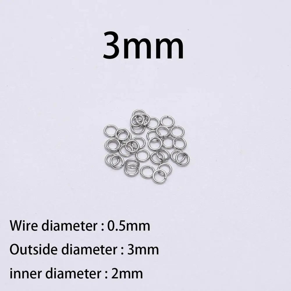 30 - 200Pcs 3 - 25mm Stainless Steel Split Ring Open Single Loops Jump Rings Connectors for DIY Jewelry Making Findings Accessories - Avero
