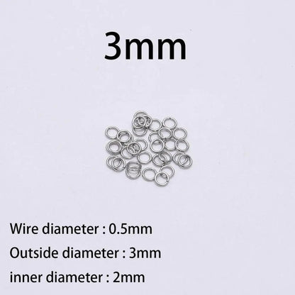 30 - 200Pcs 3 - 25mm Stainless Steel Split Ring Open Single Loops Jump Rings Connectors for DIY Jewelry Making Findings Accessories - Avero