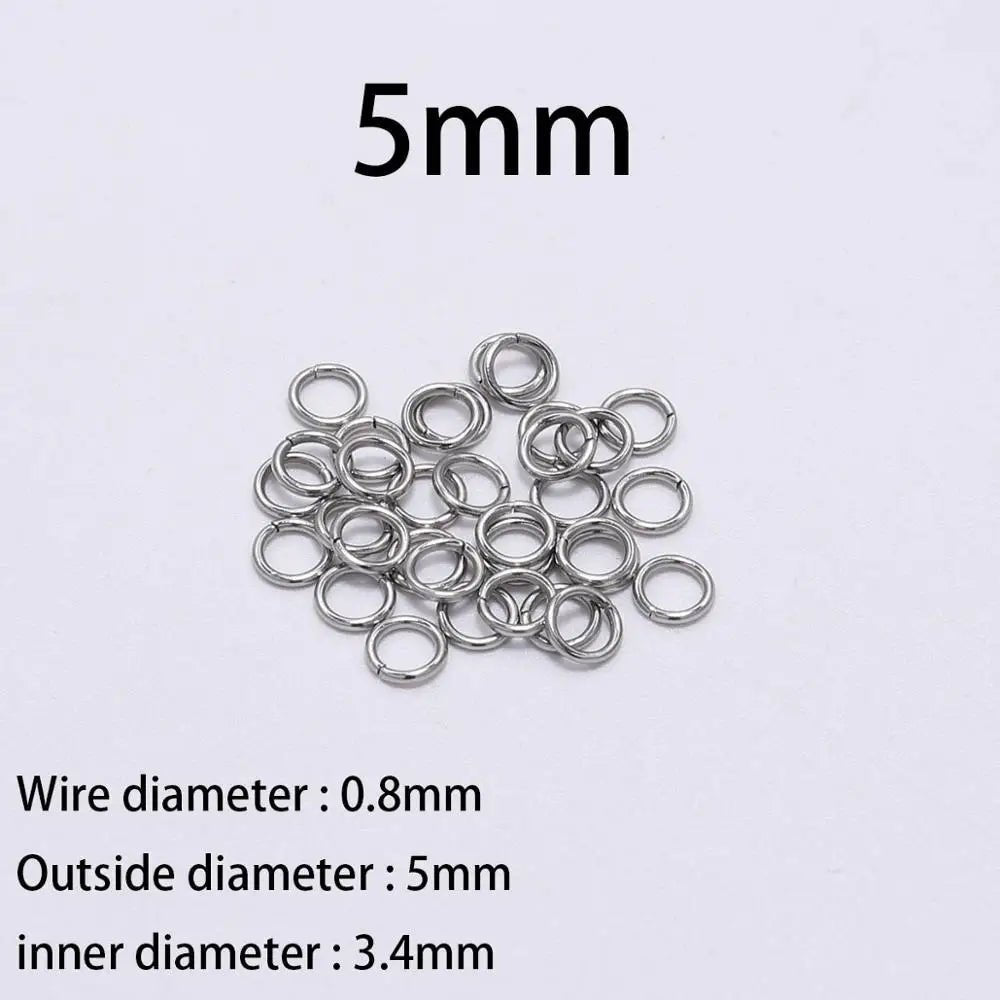 30 - 200Pcs 3 - 25mm Stainless Steel Split Ring Open Single Loops Jump Rings Connectors for DIY Jewelry Making Findings Accessories - Avero