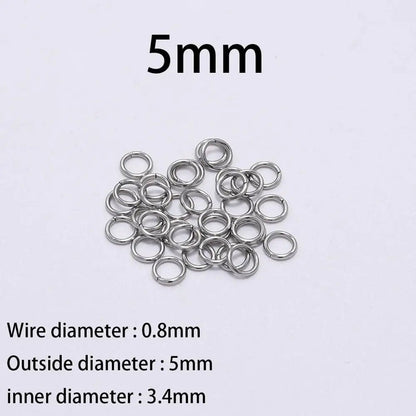 30 - 200Pcs 3 - 25mm Stainless Steel Split Ring Open Single Loops Jump Rings Connectors for DIY Jewelry Making Findings Accessories - Avero