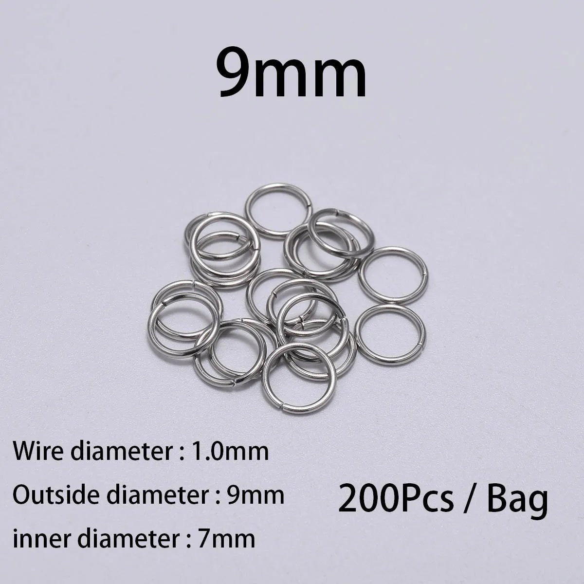 30 - 200Pcs 3 - 25mm Stainless Steel Split Ring Open Single Loops Jump Rings Connectors for DIY Jewelry Making Findings Accessories - Avero