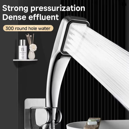 300 Holes Pressurized Square Showerhead - Water - Saving Handheld Rainfall Spray for Ultimate Bathroom Luxury - Avero