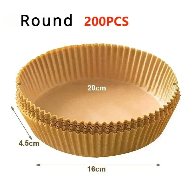 300PCS Air Fryer Disposable Paper Square Round Baking Paper Barbecue Plate NonStick Mat Kitchen Oven Oil Absorbing Paper Tool - Avero