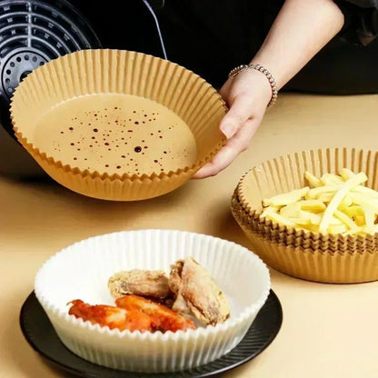 300PCS Air Fryer Disposable Paper Square Round Baking Paper Barbecue Plate NonStick Mat Kitchen Oven Oil Absorbing Paper Tool - Avero