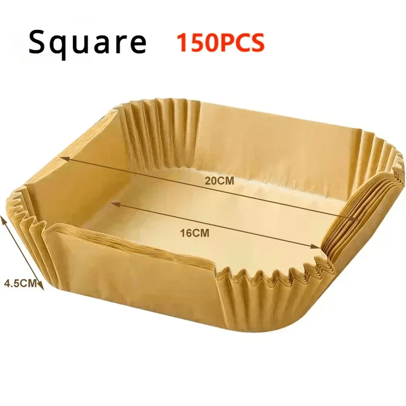 300PCS Air Fryer Disposable Paper Square Round Baking Paper Barbecue Plate NonStick Mat Kitchen Oven Oil Absorbing Paper Tool - Avero