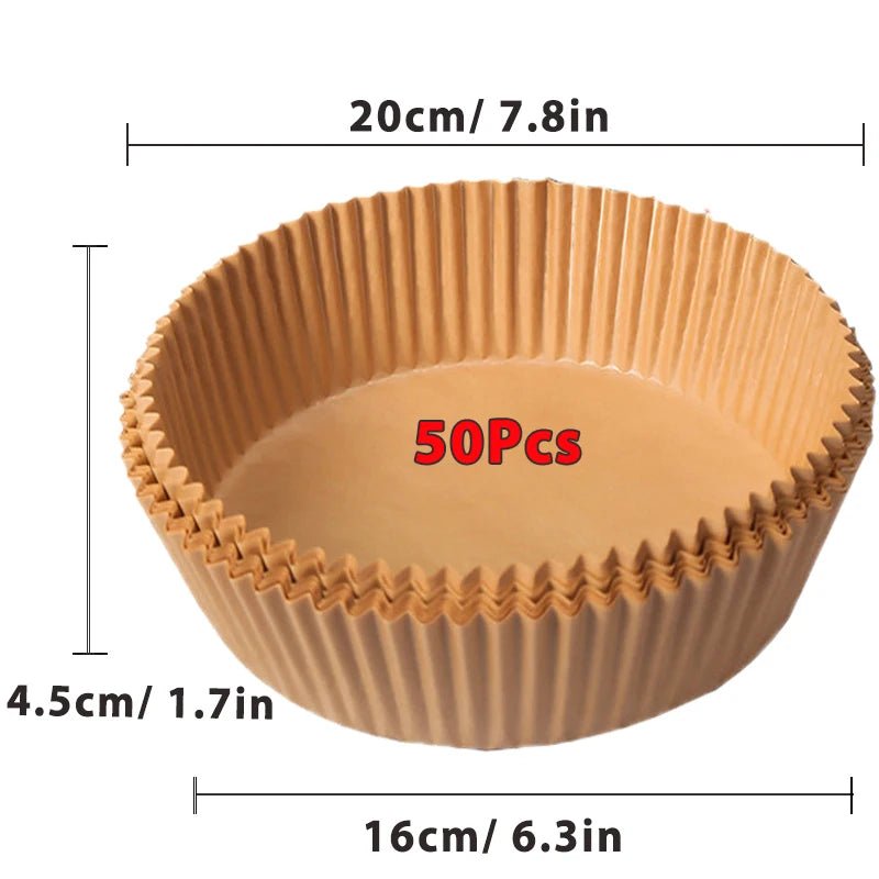 300PCS Air Fryer Disposable Paper Square Round Baking Paper Barbecue Plate NonStick Mat Kitchen Oven Oil Absorbing Paper Tool - Avero