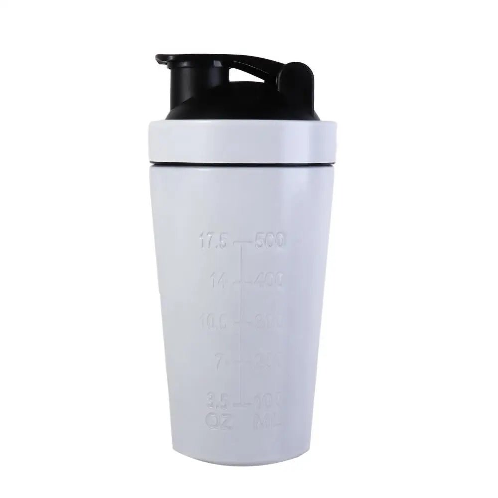 304 Stainless Steel Whey Shakes Cup 500ml/750ml Leak Proof Protein Powder Bottle Large Capacity with Scale - Avero