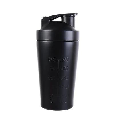 304 Stainless Steel Whey Shakes Cup 500ml/750ml Leak Proof Protein Powder Bottle Large Capacity with Scale - Avero