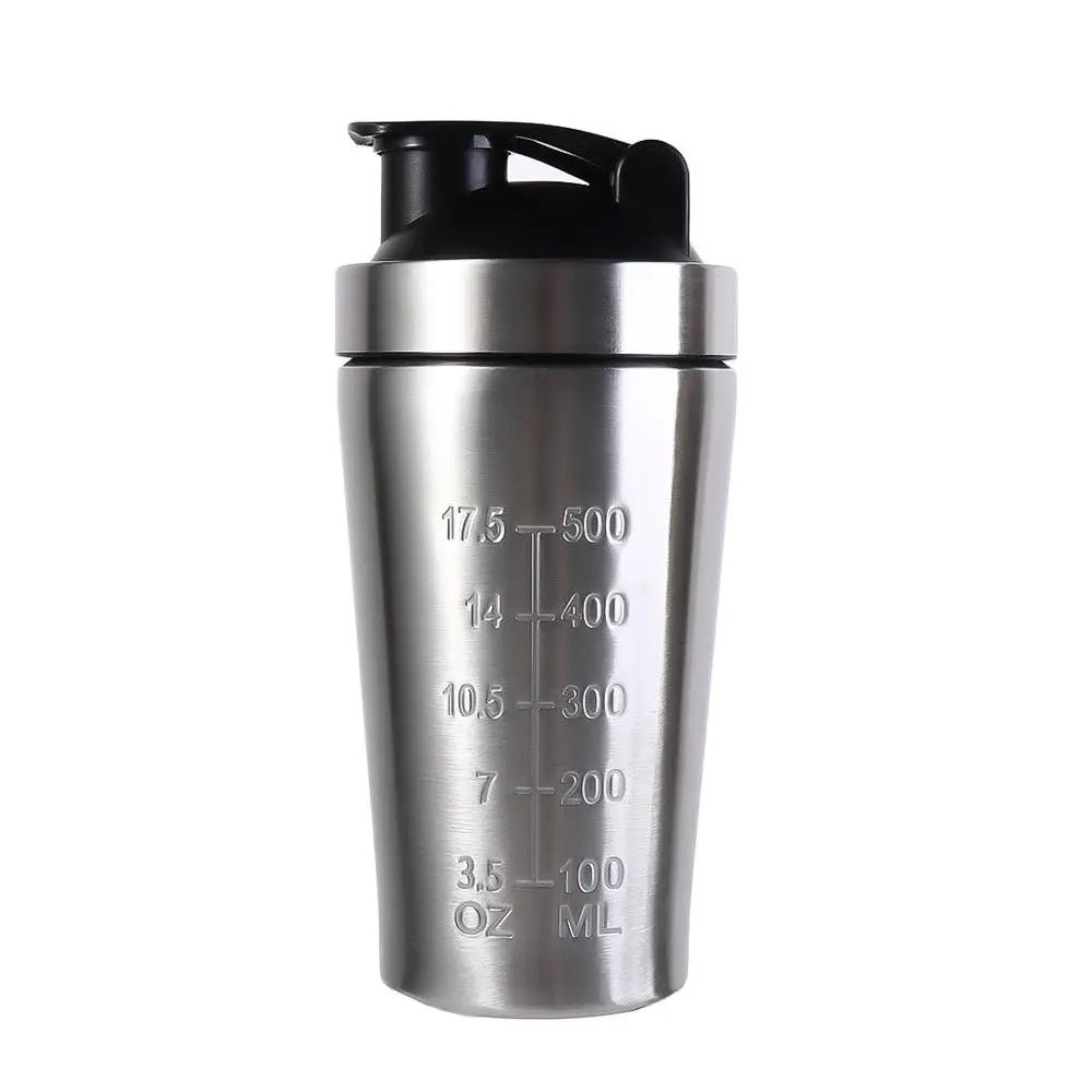 304 Stainless Steel Whey Shakes Cup 500ml/750ml Leak Proof Protein Powder Bottle Large Capacity with Scale - Avero
