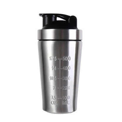 304 Stainless Steel Whey Shakes Cup 500ml/750ml Leak Proof Protein Powder Bottle Large Capacity with Scale - Avero