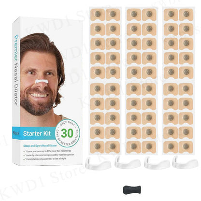 30Days/Box Sport Nasal Dilator Sleep Aid Magnetic Nose Strips Breathing Dilators Starter Kit for Snoring Reduction - Avero