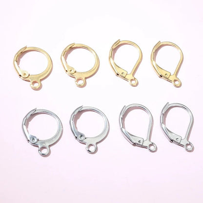 30pcs 14x12mm 15x10mm No Fade Stainless Steel French Lever Earring Hooks Clips DIY Earwire Earrings Jewelry Findings Accessories - Avero