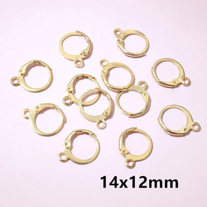 30pcs 14x12mm 15x10mm No Fade Stainless Steel French Lever Earring Hooks Clips DIY Earwire Earrings Jewelry Findings Accessories - Avero