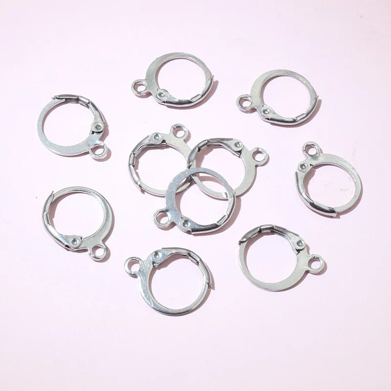 30pcs 14x12mm 15x10mm No Fade Stainless Steel French Lever Earring Hooks Clips DIY Earwire Earrings Jewelry Findings Accessories - Avero