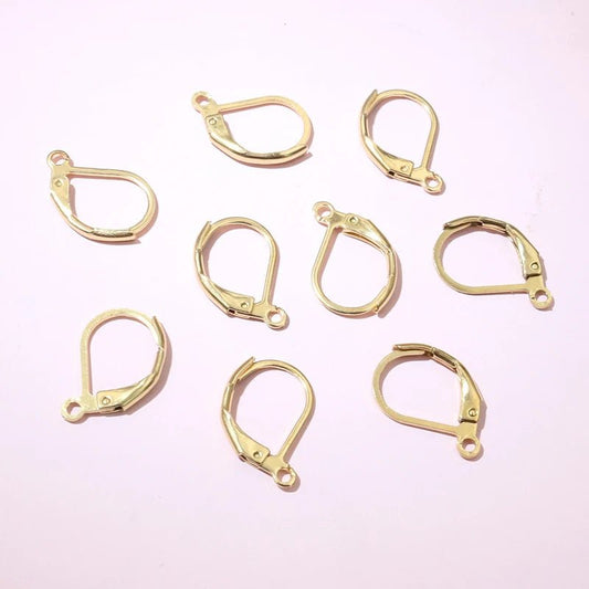 30pcs 14x12mm 15x10mm No Fade Stainless Steel French Lever Earring Hooks Clips DIY Earwire Earrings Jewelry Findings Accessories - Avero