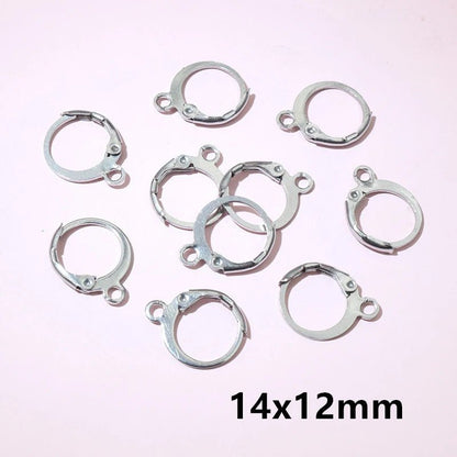 30pcs 14x12mm 15x10mm No Fade Stainless Steel French Lever Earring Hooks Clips DIY Earwire Earrings Jewelry Findings Accessories - Avero