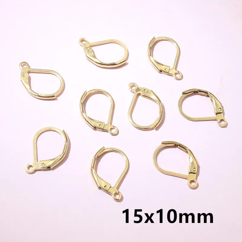 30pcs 14x12mm 15x10mm No Fade Stainless Steel French Lever Earring Hooks Clips DIY Earwire Earrings Jewelry Findings Accessories - Avero