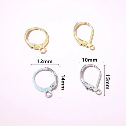 30pcs 14x12mm 15x10mm No Fade Stainless Steel French Lever Earring Hooks Clips DIY Earwire Earrings Jewelry Findings Accessories - Avero
