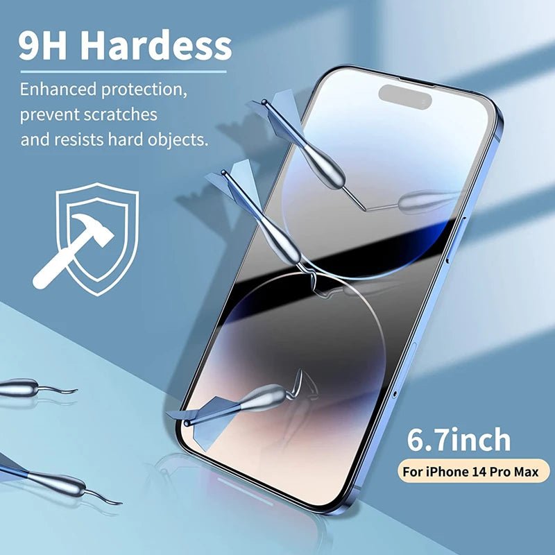 3/5PCS Glass Screen Protector Phone Case for IPhone 12 11 13 14 15 16 Pro Max Mini XS XR X 8 Plus 14Pro 13Pro IPones Front Cover - Avero