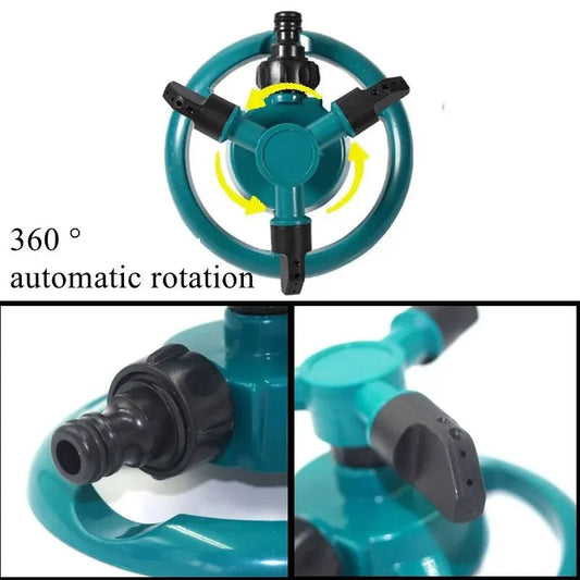 360° Auto - Rotating Sprinkler Nozzle - Adjustable Spray Patterns for Lawn/Garden/Agricultural Irrigation, Water - Saving Tool - Avero