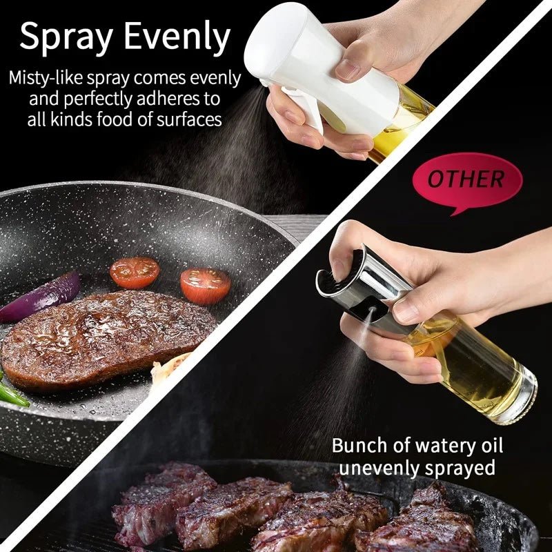 3PCS 200/300ml Oil Sprayer Bottle 1PC Kitchen Cooking Oil Dispenser Fitness Fat Loss Camping BBQ Vinegar Sauce Sprayer Bottle - Avero