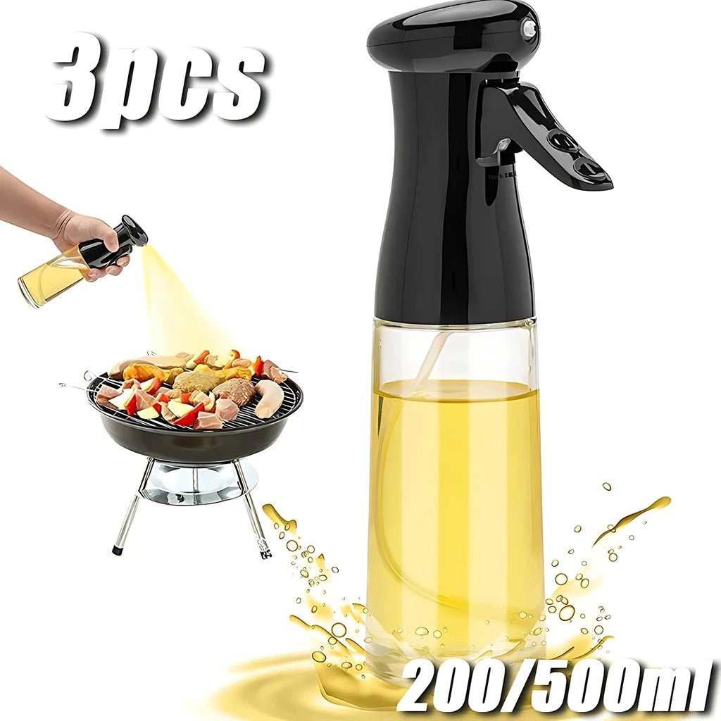 3PCS 200/300ml Oil Sprayer Bottle 1PC Kitchen Cooking Oil Dispenser Fitness Fat Loss Camping BBQ Vinegar Sauce Sprayer Bottle - Avero