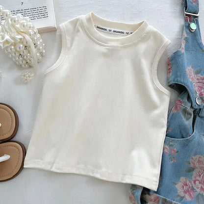 3PCS Summer Floral Girls Denim Tops Overalls Set with Thin Inner T-shirt Outfit for 2 - 10 Years Children Girls Cool Outfit - Avero