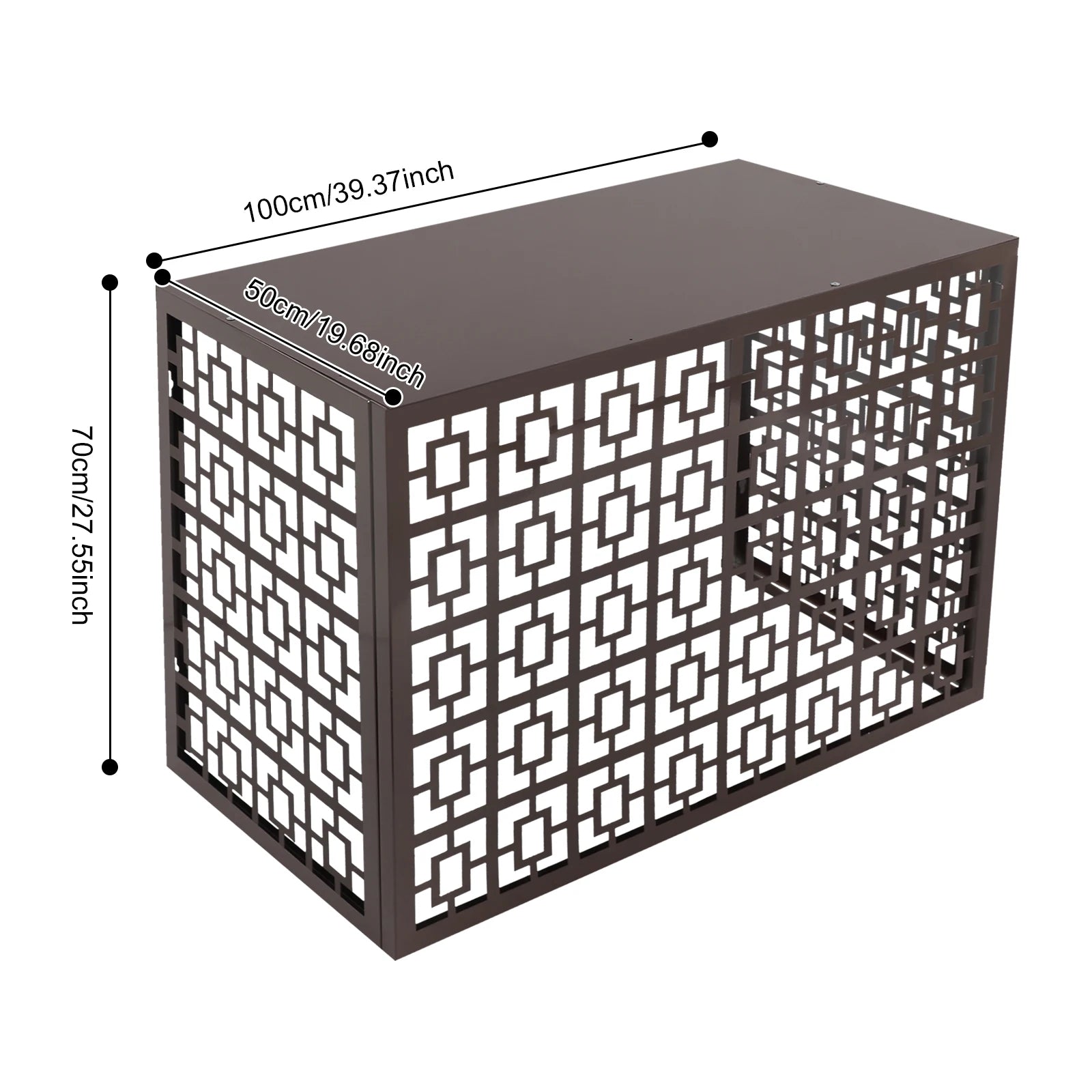 4 Panels Air Conditioner Fence Coffee Color 1.5P Privacy Fence Cover for A/C Conditioning Unit Outdoor Units - Avero