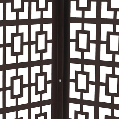 4 Panels Air Conditioner Fence Coffee Color 1.5P Privacy Fence Cover for A/C Conditioning Unit Outdoor Units - Avero