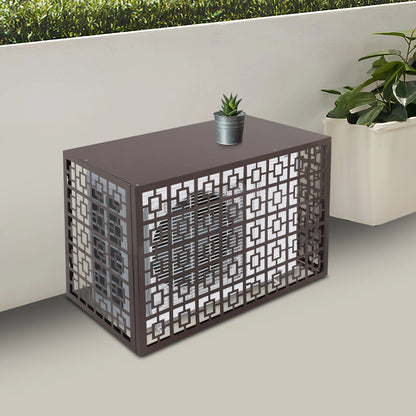 4 Panels Air Conditioner Fence Coffee Color 1.5P Privacy Fence Cover for A/C Conditioning Unit Outdoor Units - Avero