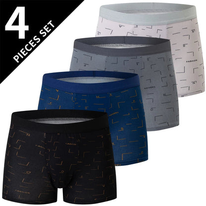 4 - Piece Men's Fashion Print Mix And Match Underwear Beach Shorts Comfortable Breathable Teenager Plus Size 5xl6xl Boyshort. - Avero