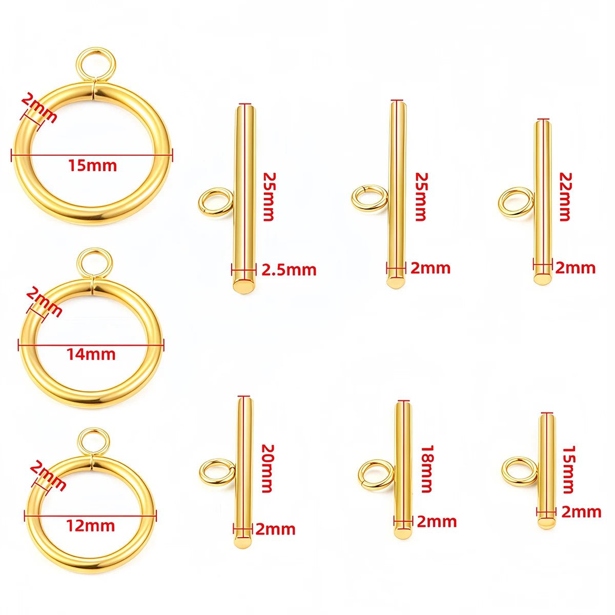 4 Sets Stainless Steel OT Clasp Toggle Clasps 18k Gold for Necklaces Connectors Bracelets Hooks DIY Jewelry Making Accessories - Avero