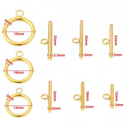 4 Sets Stainless Steel OT Clasp Toggle Clasps 18k Gold for Necklaces Connectors Bracelets Hooks DIY Jewelry Making Accessories - Avero