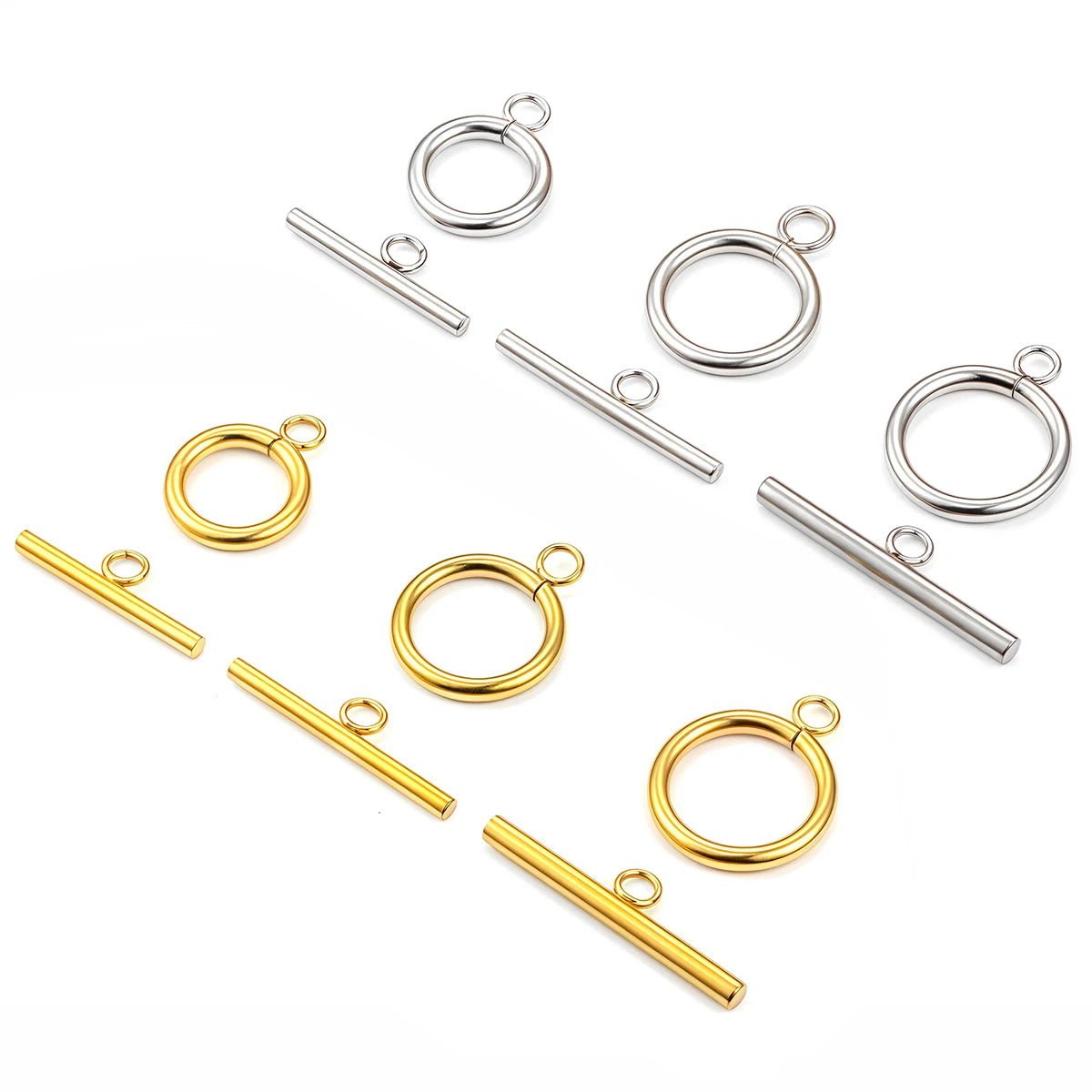 4 Sets Stainless Steel OT Clasp Toggle Clasps 18k Gold for Necklaces Connectors Bracelets Hooks DIY Jewelry Making Accessories - Avero