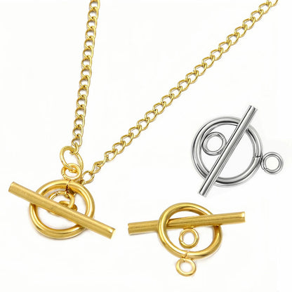4 Sets Stainless Steel OT Clasp Toggle Clasps 18k Gold for Necklaces Connectors Bracelets Hooks DIY Jewelry Making Accessories - Avero