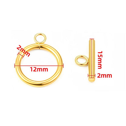 4 Sets Stainless Steel OT Clasp Toggle Clasps 18k Gold for Necklaces Connectors Bracelets Hooks DIY Jewelry Making Accessories - Avero