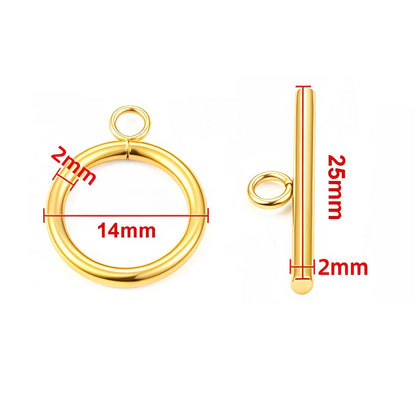 4 Sets Stainless Steel OT Clasp Toggle Clasps 18k Gold for Necklaces Connectors Bracelets Hooks DIY Jewelry Making Accessories - Avero