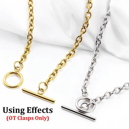 4 Sets Stainless Steel OT Clasp Toggle Clasps 18k Gold for Necklaces Connectors Bracelets Hooks DIY Jewelry Making Accessories - Avero