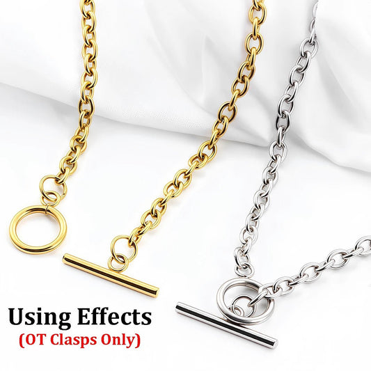 4 Sets Stainless Steel OT Clasp Toggle Clasps 18k Gold for Necklaces Connectors Bracelets Hooks DIY Jewelry Making Accessories - Avero